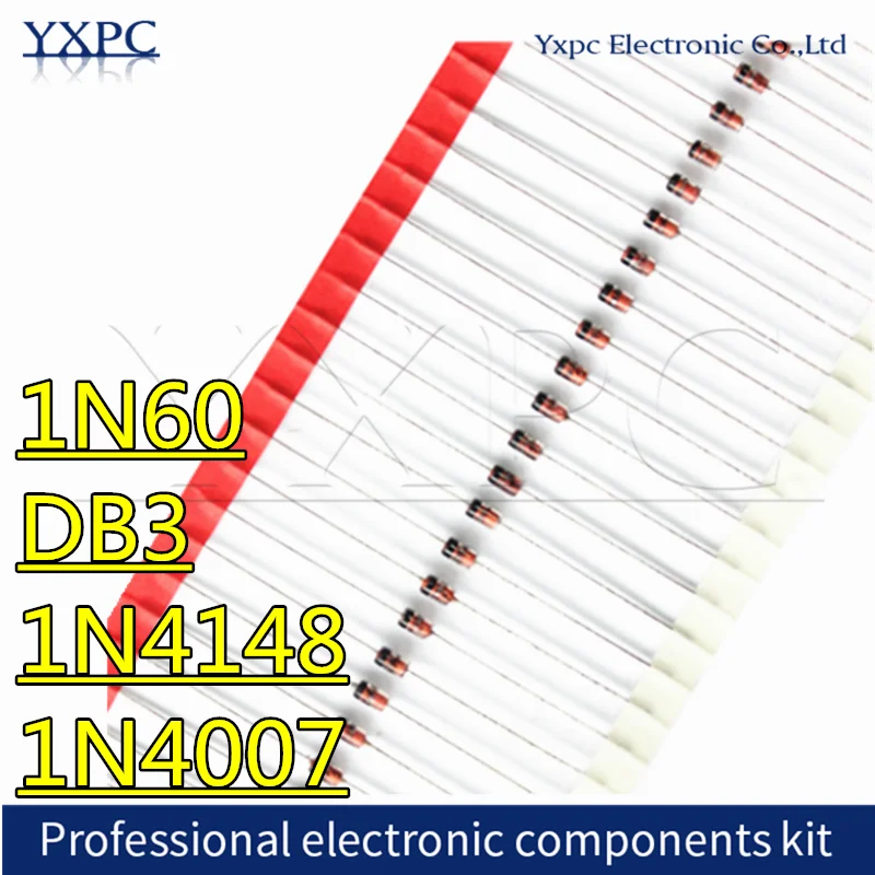 100pcs 1N60 DB3 1N4148 1N4007 IN4148 IN4007 1N60P  Diode