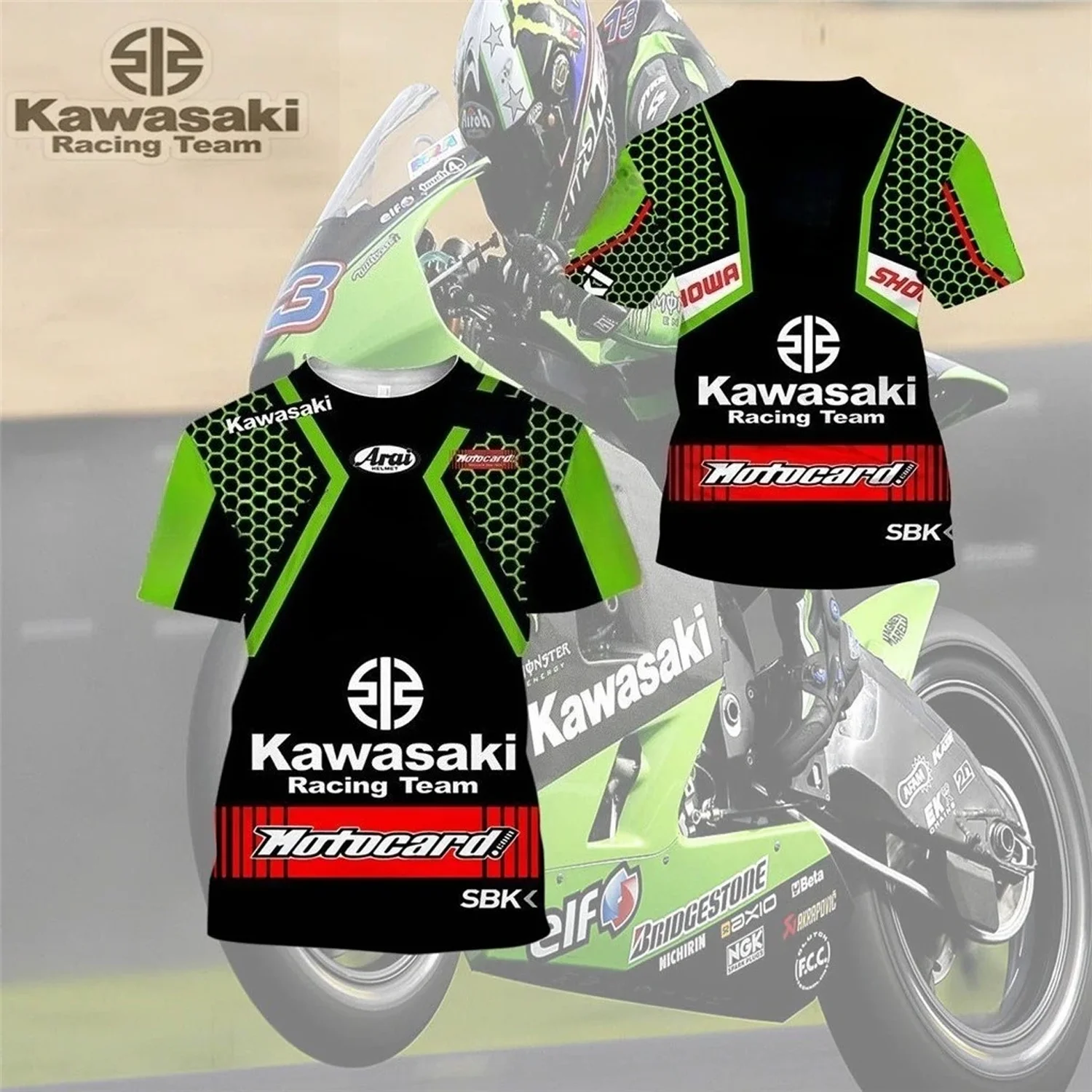 

Футболка Kawasaki Ninja Racing 2025, новая летняя классическая футболка для езды на велосипеде на открытом воздухе для взрослых, свободная майка для внедорожного мотоцикла