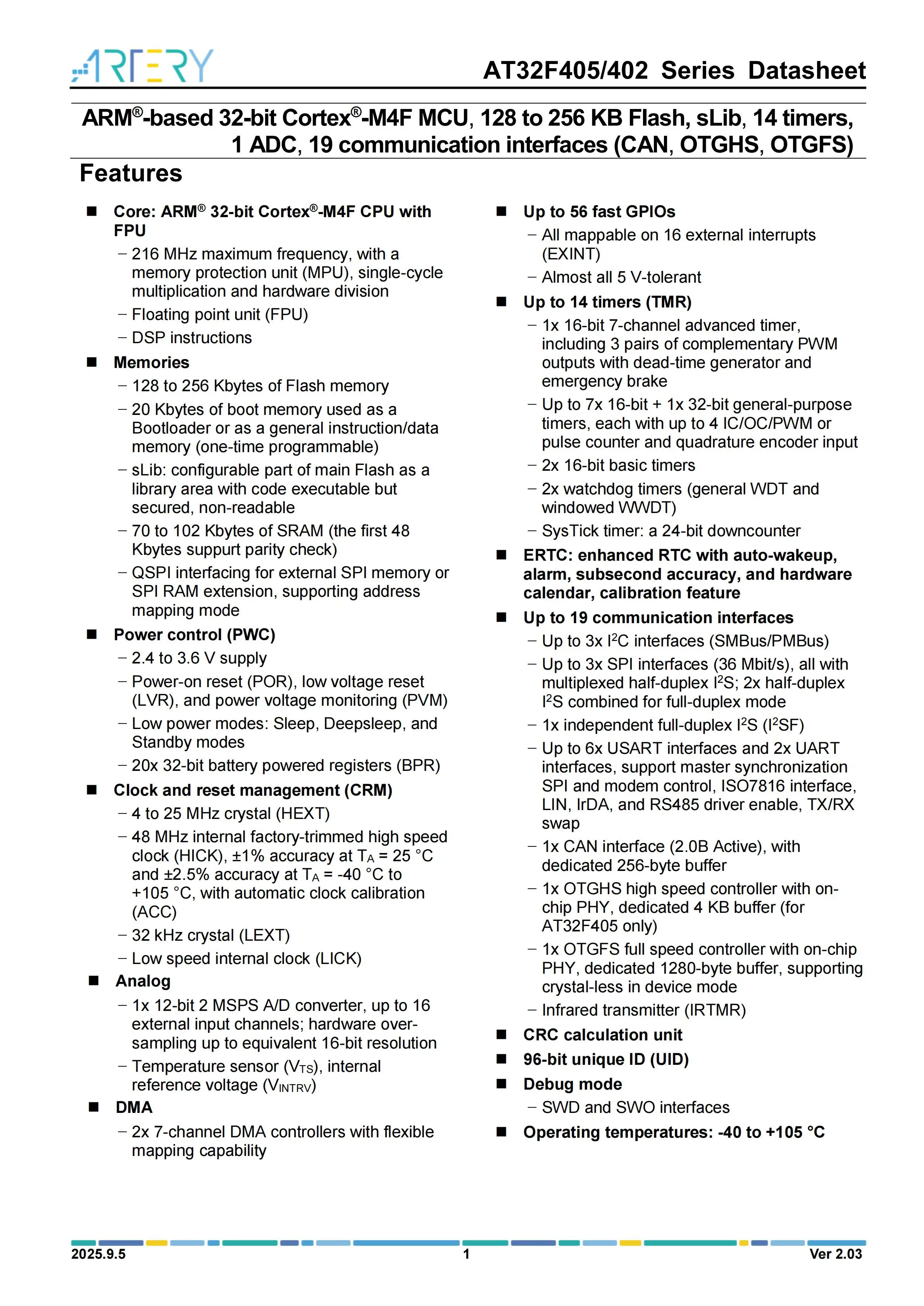 10 Stück/Los ARTERY AT32F405RCT7-7 LQFP64 Hochleistungs-Mikrocontroller – Detail 1