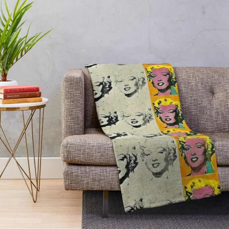 Fur Throw Blanket Luxury Plain Cover Blanket Andy Warhol Marilyn Diptych Pop Art Throw Blanket 5 sizes/200x180cm