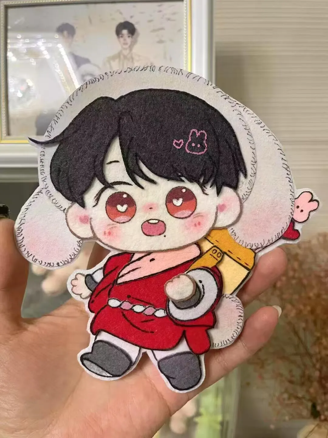 새로운 고급스러운 "콘도르 영웅의 전설" 작은 토끼, 샤오잔 부직포 가방 펜던트 키체인