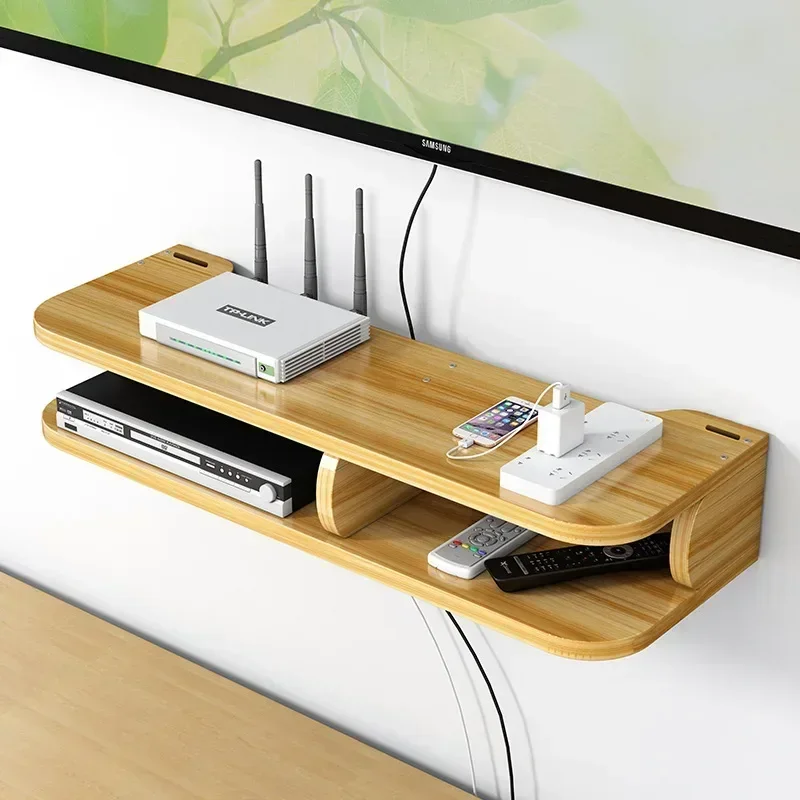 Wireless WiFi TV Set-top Box Router Storage Rack Without Punching Storage Box Wall Mounted Decorative Blocking Box