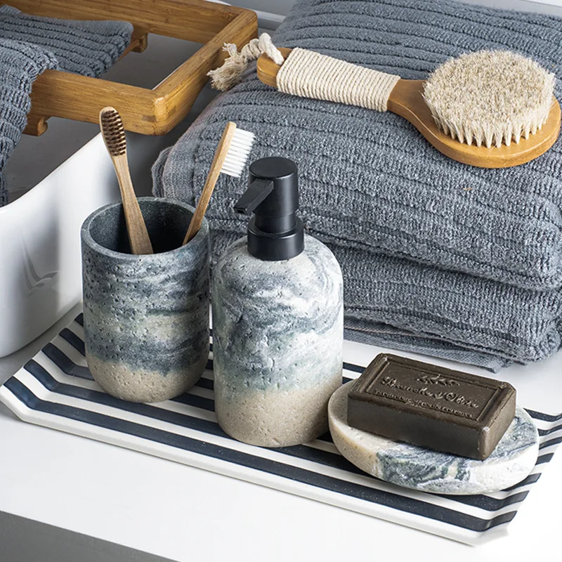Bathroom household wash suit Nordic Dongshi simple lotion separately bottled mouthwash cup soap dish bathroom hotel  bathroom
