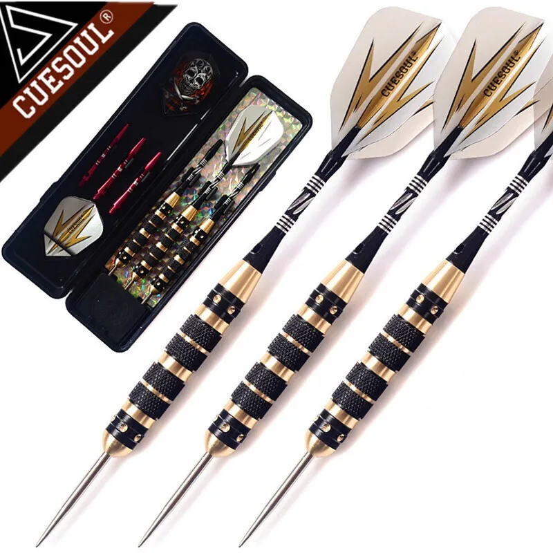 CUESOUL 3PCS 25g Steel Tip Dart Pin Brass Barrel With Aluminum Shafts Steel Dart Set Good Quality