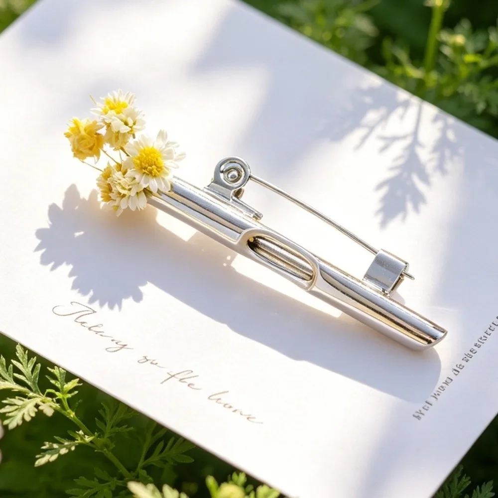 Creative Elegant Flower Brooch Simple Metal DIY Brooch Insert Flowers High-end Branch-Shaped Brooch Clothing Decoration