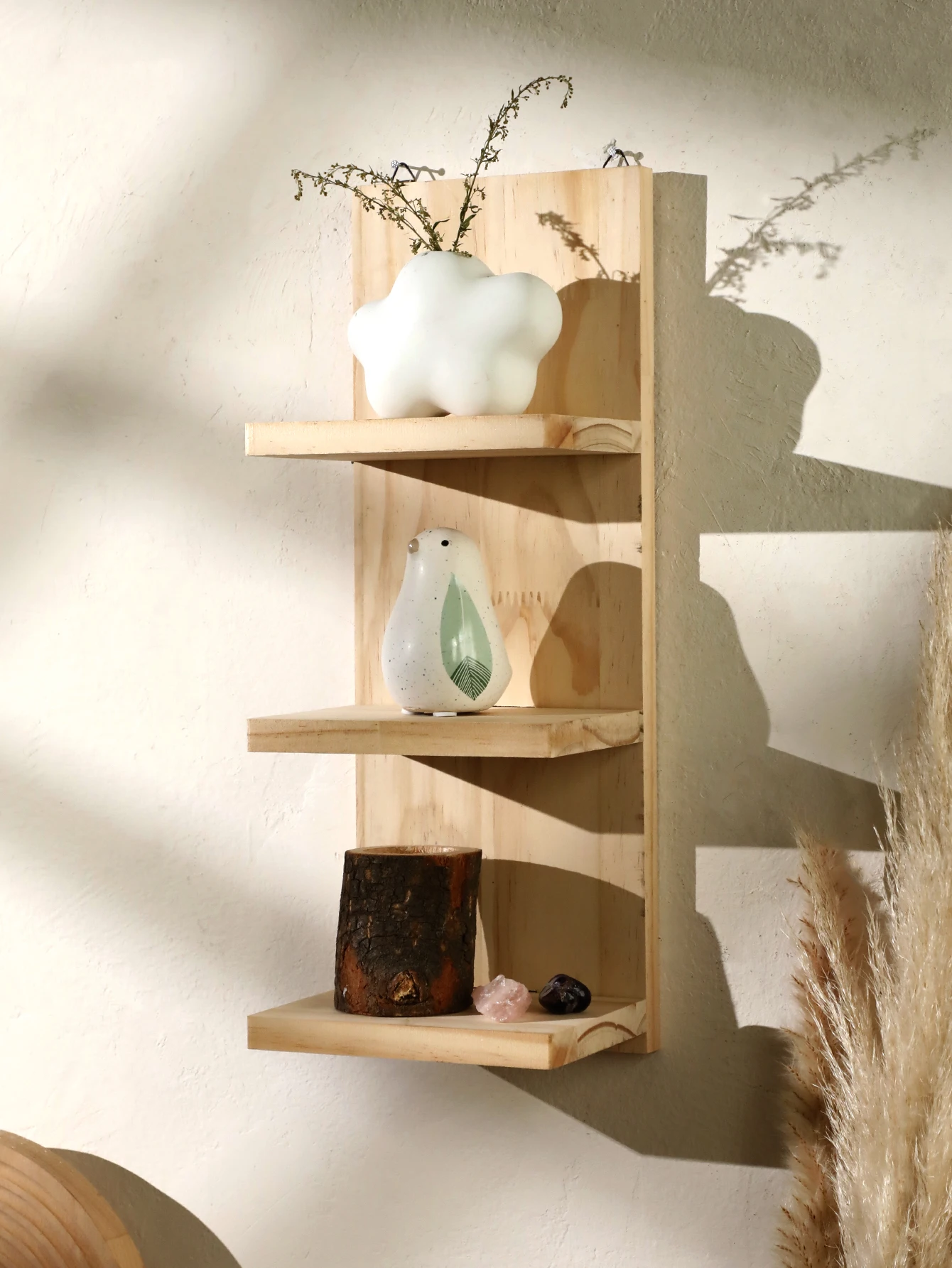 Boho 3 Layer Shelves Floating Wall Shelf Display Rack Wall Decor Room Decor Aesthetic Bedroom Wall Hanging Home Decoration Gift