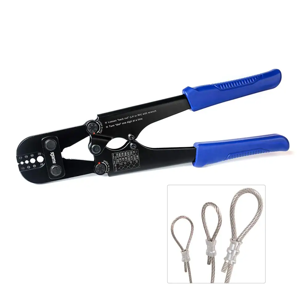 

IWS-1608S Wire Rope Crimping plier for Aluminum Oval Sleeves Stop Sleeves,Crimp Ferrules,Crimping Loop sleeve hand crimper tool