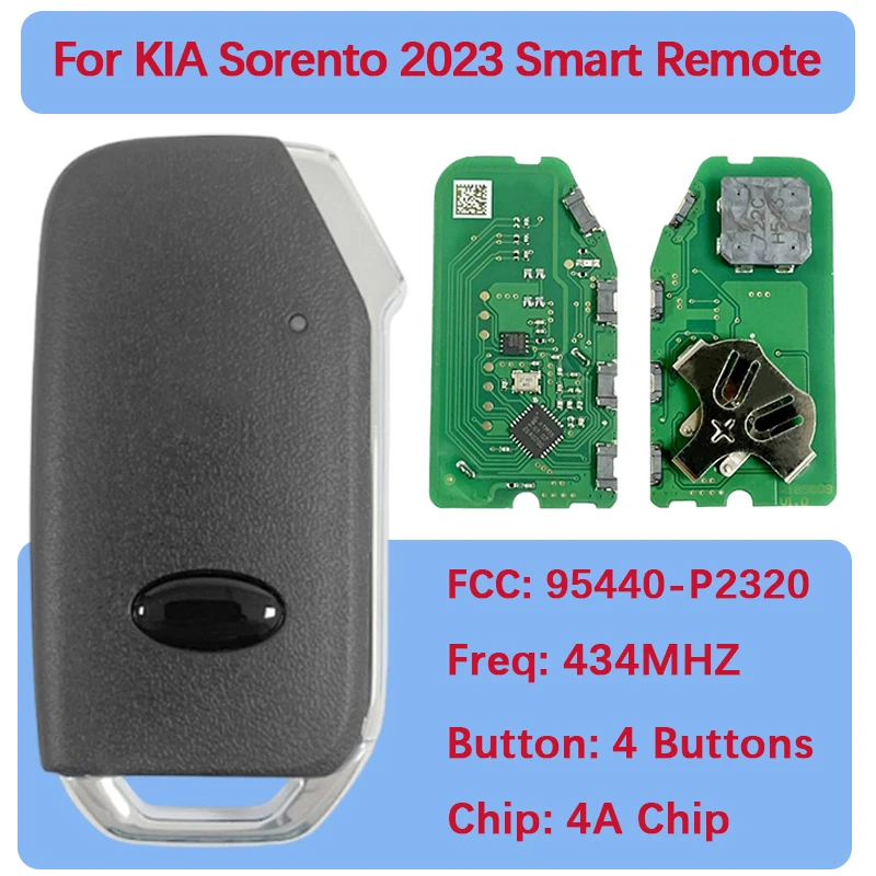 

CN051370 Aftemarket 4 кнопки умный дистанционный ключ 433 МГц 4A чип номер детали 95440-P2320 Keyless Go для KIA Sorento 2023