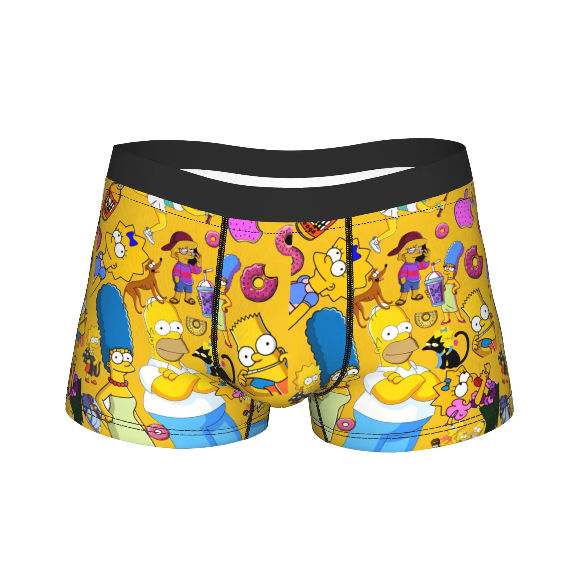 Homer S-Simpson And Marge Portrait Shorts Briefs  Underwear Quality Men Classic Trunk Print Oversize Panties