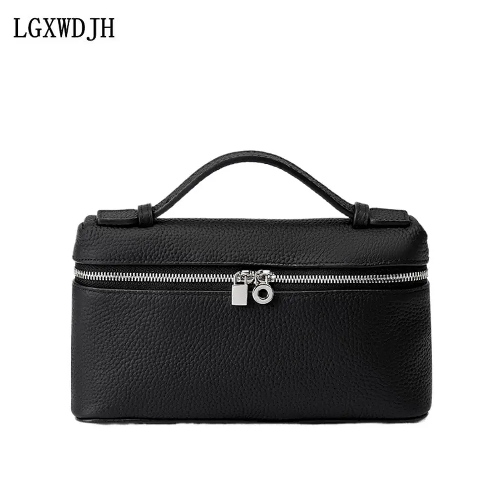 

Niche versatile and durable women's shoulder bag 2025 new fashionable top-grain cowhide crossbody bag Double zipper new handbag