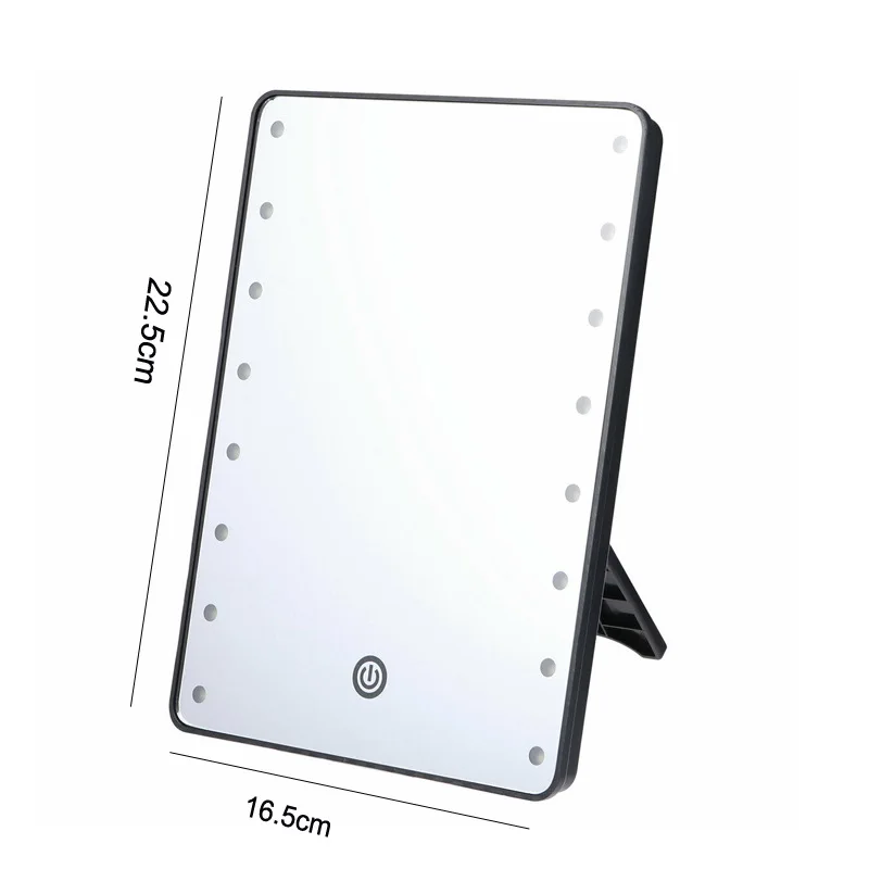 3-kleuren LED-make-upspiegel met touchscreen USB oplaadbare dimmende make-upspiegel 3 helderheid draagbaar