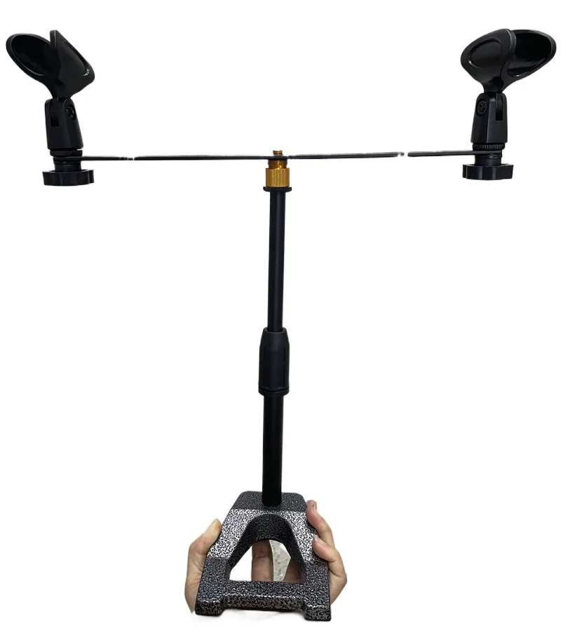 For Desktop Microphone Stand Adjustable Mic Holder 2 clips Table Stand Lifting and Weighting Base Shockproof Network Live