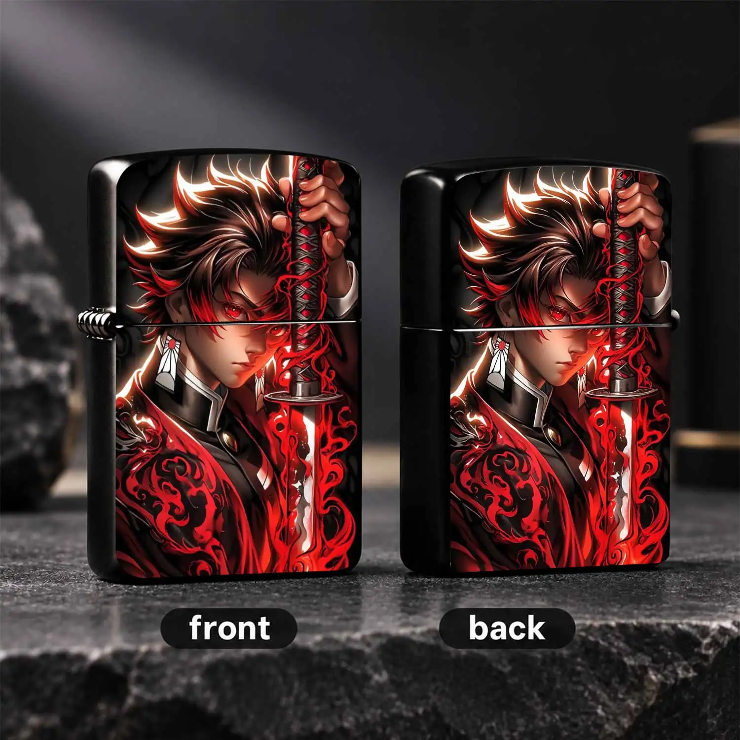 Anime Character Themed Lighter Stylish Red Flame Pattern Portable Pocket Igniter Cool Trendy Peripheral Gift For Daily Travel Outdoor Multi Scenario Use Ideal Present For Anime Fans Collectors Family Friends A Humorous And Interesting Light