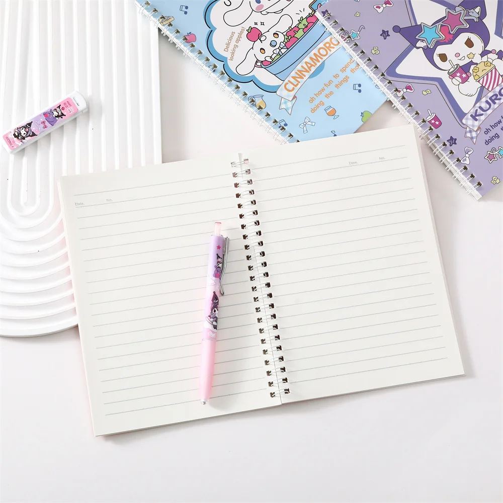 Kawaii Cartoon Hello Kitty A6 Notebooks Cute Kuromi Melody Cinnamoroll Anime Notepads Student Stationery Girl Diarybooks Gifts