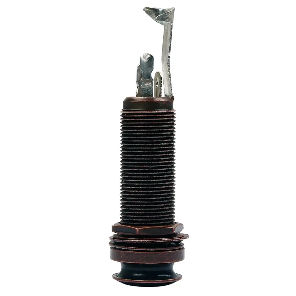 Threaded Cylinder Endpin Copper Stereo Jack Socket for Electric Guitar Bass Output Connection Parts