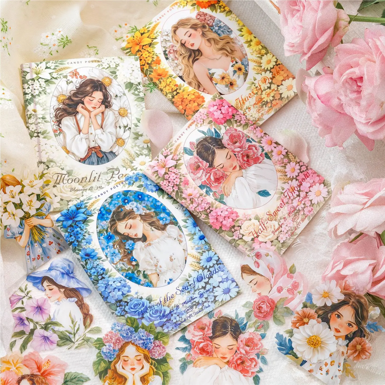 30pcs/1lot Kawaii Stationery Stickers Flower reflecting Maiden Collection Diary Decorative Scrapbooking Craft