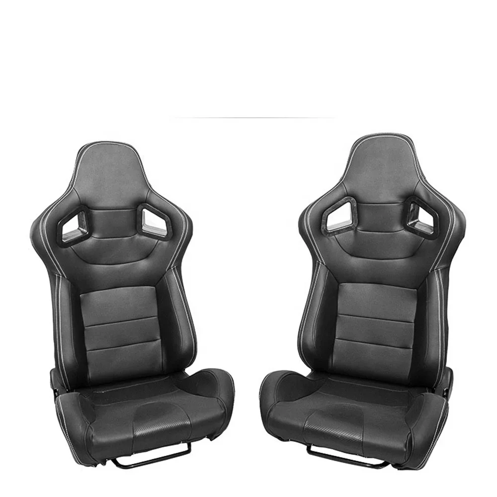 Manufacturers 2023 New Carbon Fiber Texture PVC Leather Splicing Sport Racing Chair Modified Car Seats