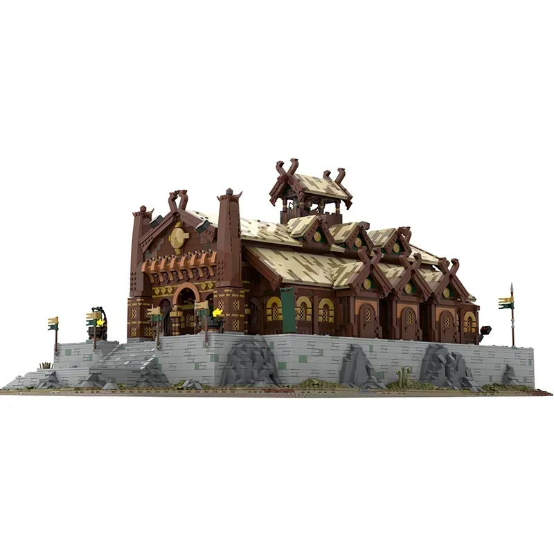 Magiczne Pierścienie Film Moc Klocki Konstrukcyjne UCS Medu seld Złota Sala Model Technologiczny Cegły DIY Średniowiecze LOTR Zamek Zabawki