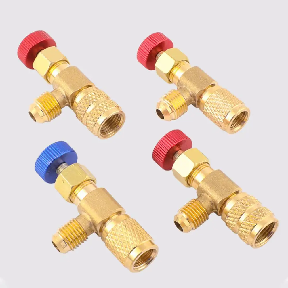 

New Liquid Safety Valve R410A R22 Air Conditioning Refrigerant 1/4 "Safety Adapter for SAE 1/4" Male Famale Safety Adapter