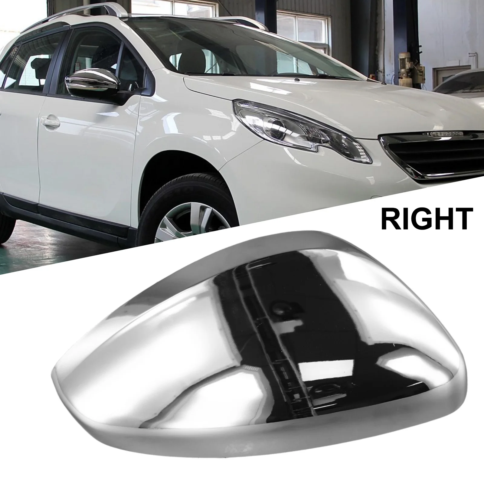 Door Wing Mirror Cover Cap Case for R or L Door with ABS Plastic and Plating Compatible with For 2008 2014-2018 Vehicles