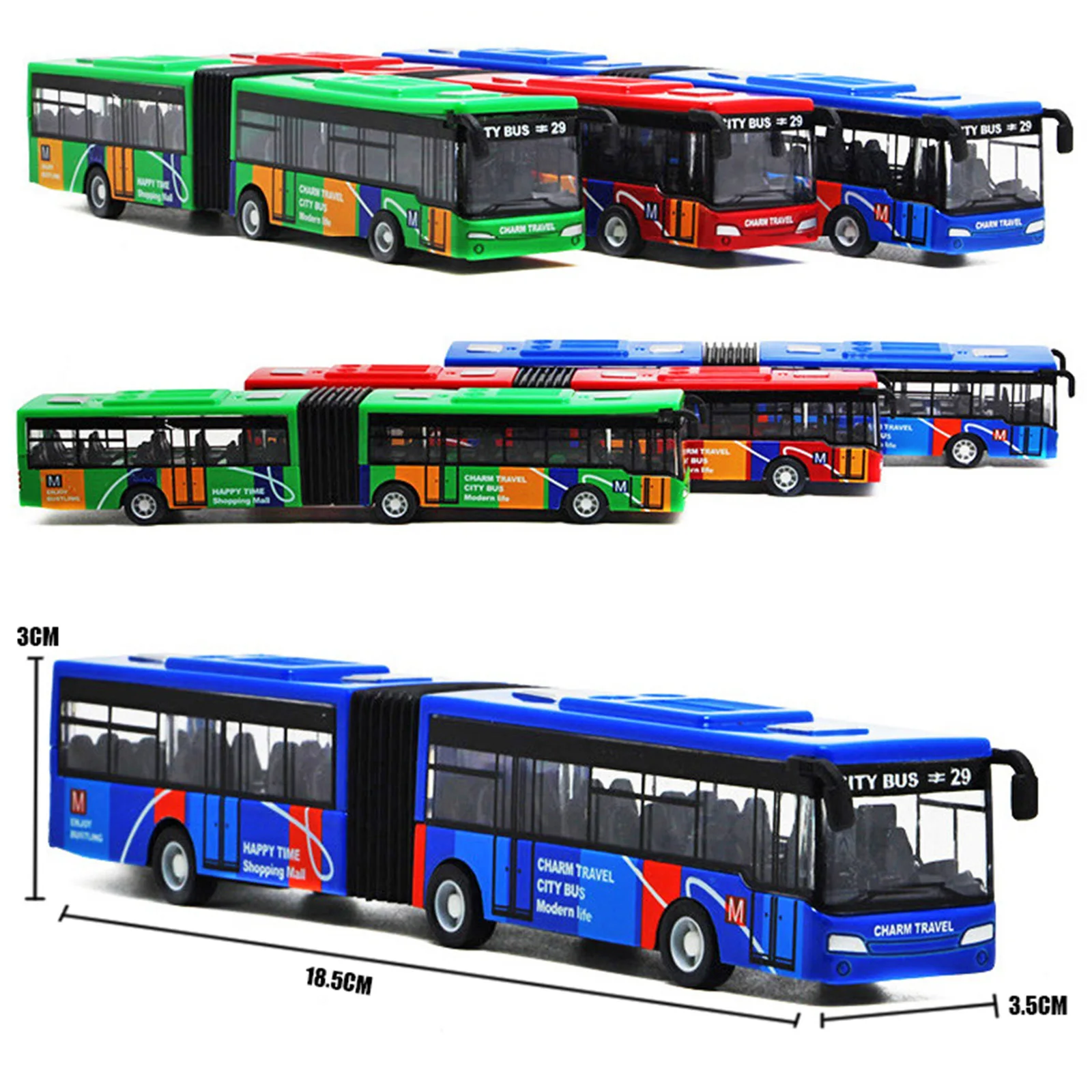 

1: 64 alloy bus passenger car model double section extended simulation rebound children's bus gift