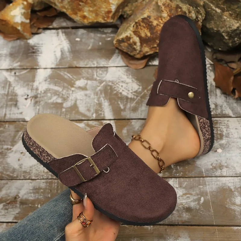 

2025 New Fashion Clogs Slippers for Women Classic Suede Mules Comfortable Non-Slip Durable Thick Soled Round Toe Women Slippers