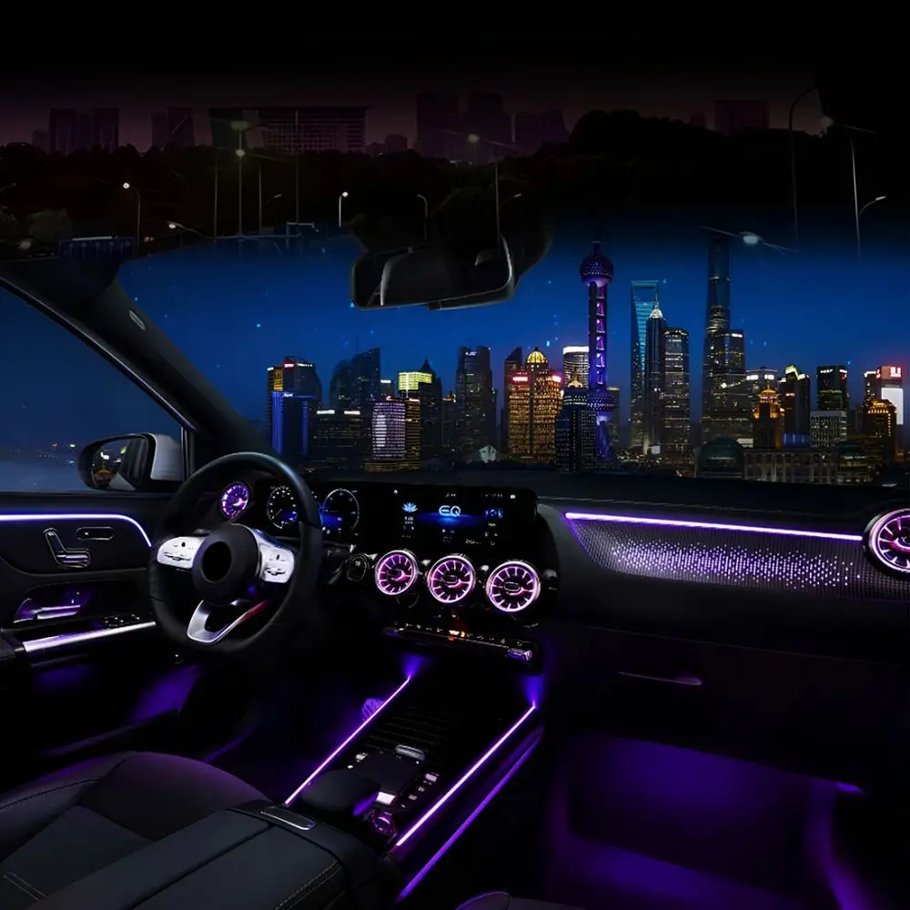 

GLA H247 64-цветный комплект окружающего освещения для Mercedes Benz GLA-class W247, светящаяся турбина, вентиляционное отверстие, крышка динамика, атмосферный свет