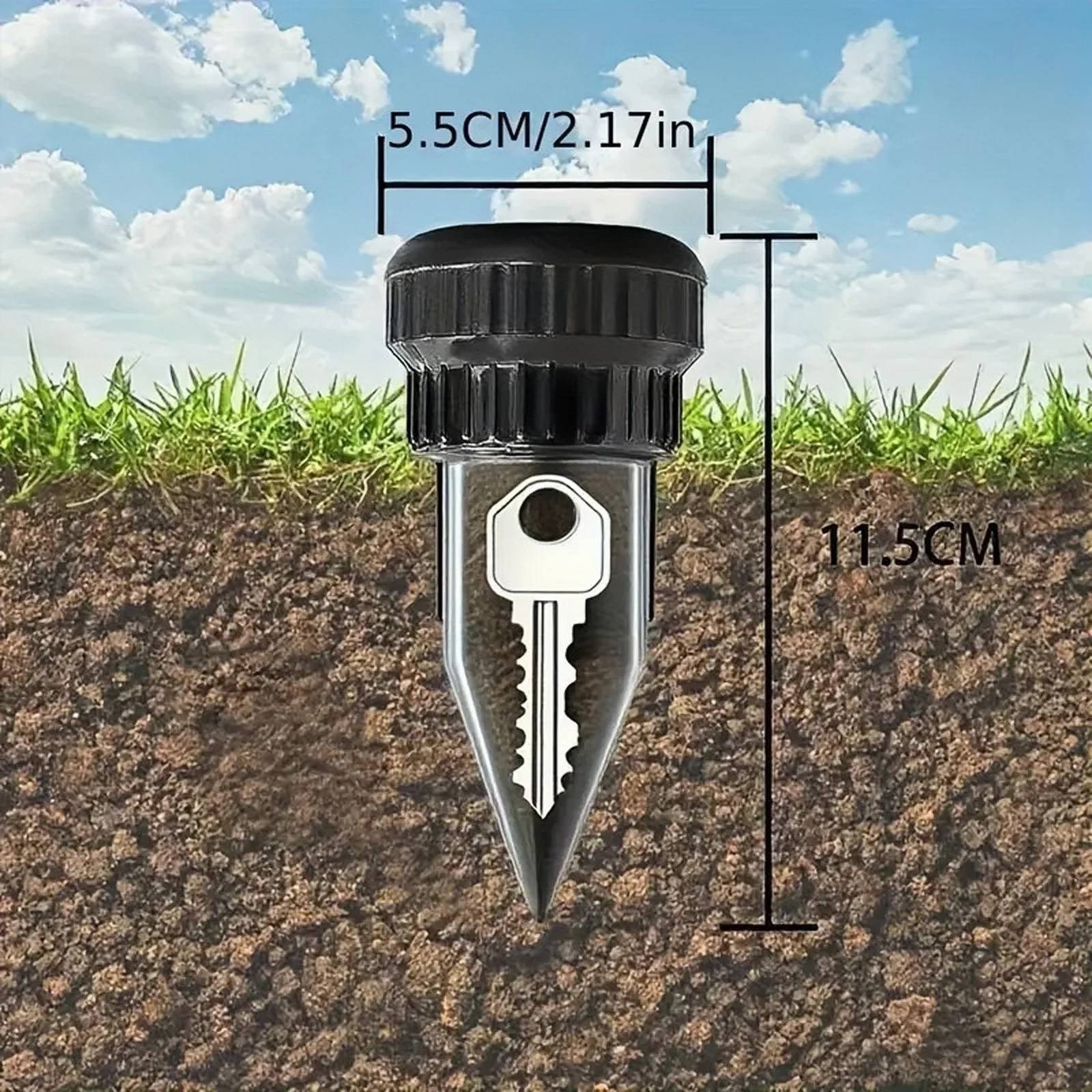 Waterproof Outdoor Hidden Key Box Sprinkler Head Disguise Garden Lawn Ground Insert Security Spare Key Storage Holder