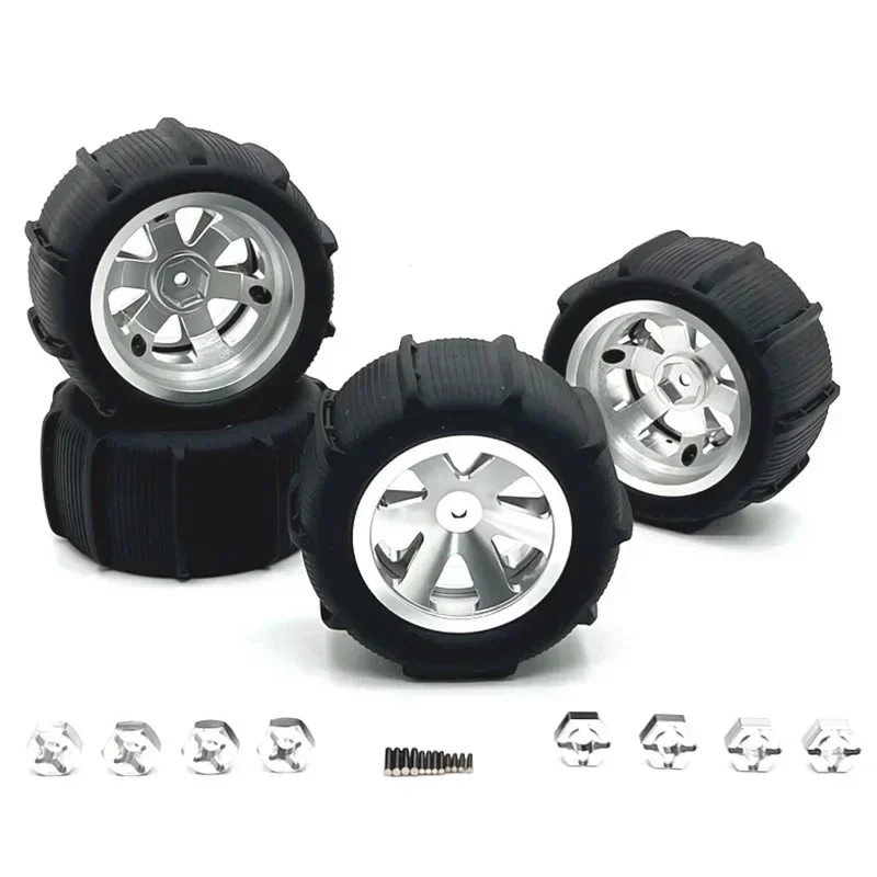 Roues de pneus RC à moyeu hexagonal 86mm 12mm, 4 pièces, pour Rlaarlo 1/12 1/14 Hyper GO MJX 14209 14303 WLtoys A969 144001 124008   Voiture RC Scy 16101