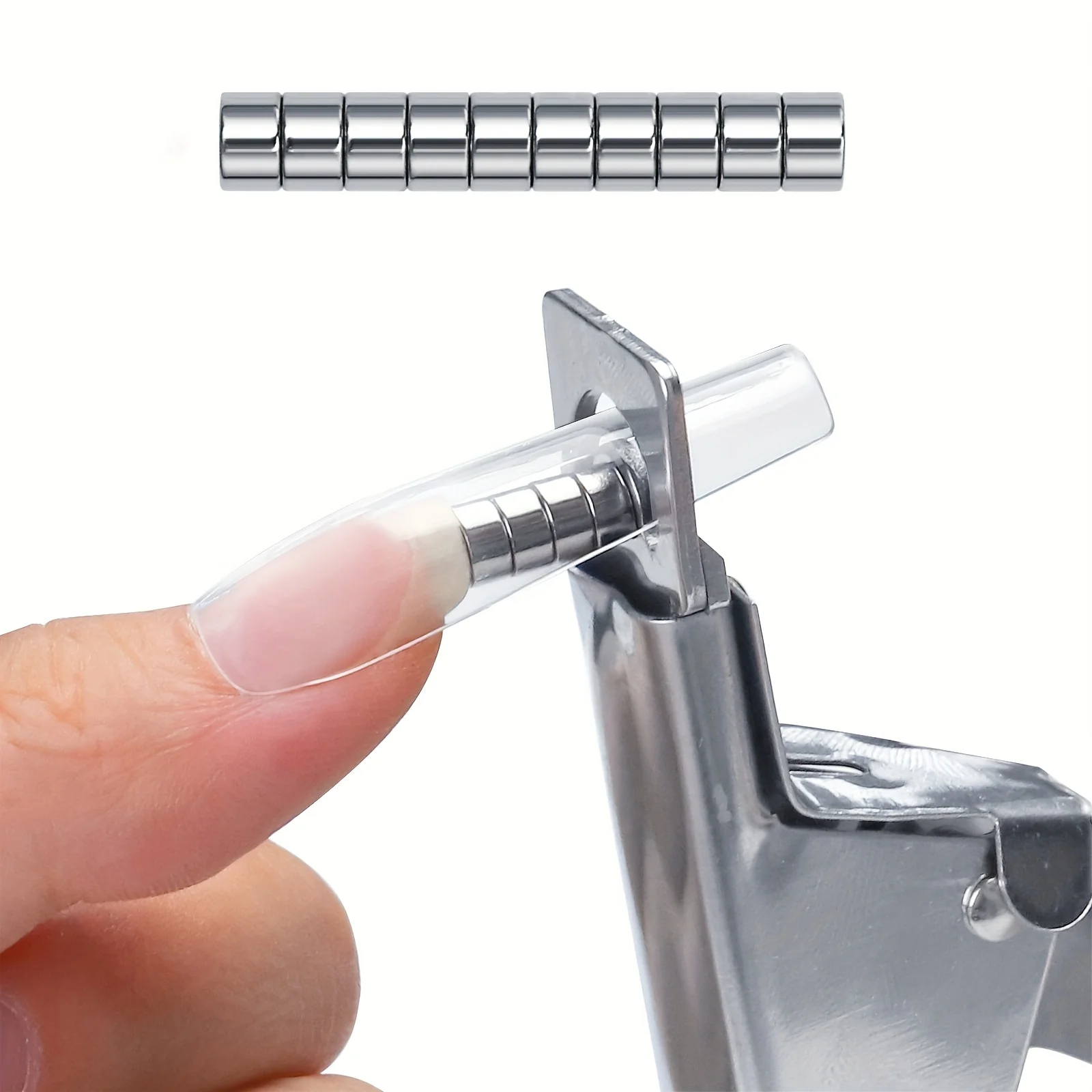 Acryl-Nagelknipser Schere mit 10 Magneten Geeignet für Lange Acryl-Gel-Nagelspitzen Verstellbarer Edelstahl – Detail 6
