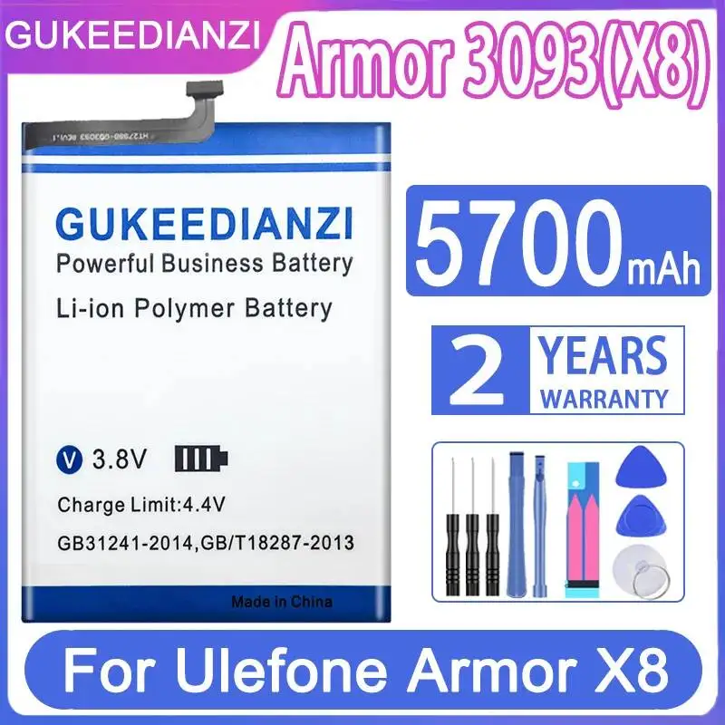 

Надежный источник питания для мобильного телефона Ulefone Armor X8 3093 X8 с аккумулятором 5700 мАч