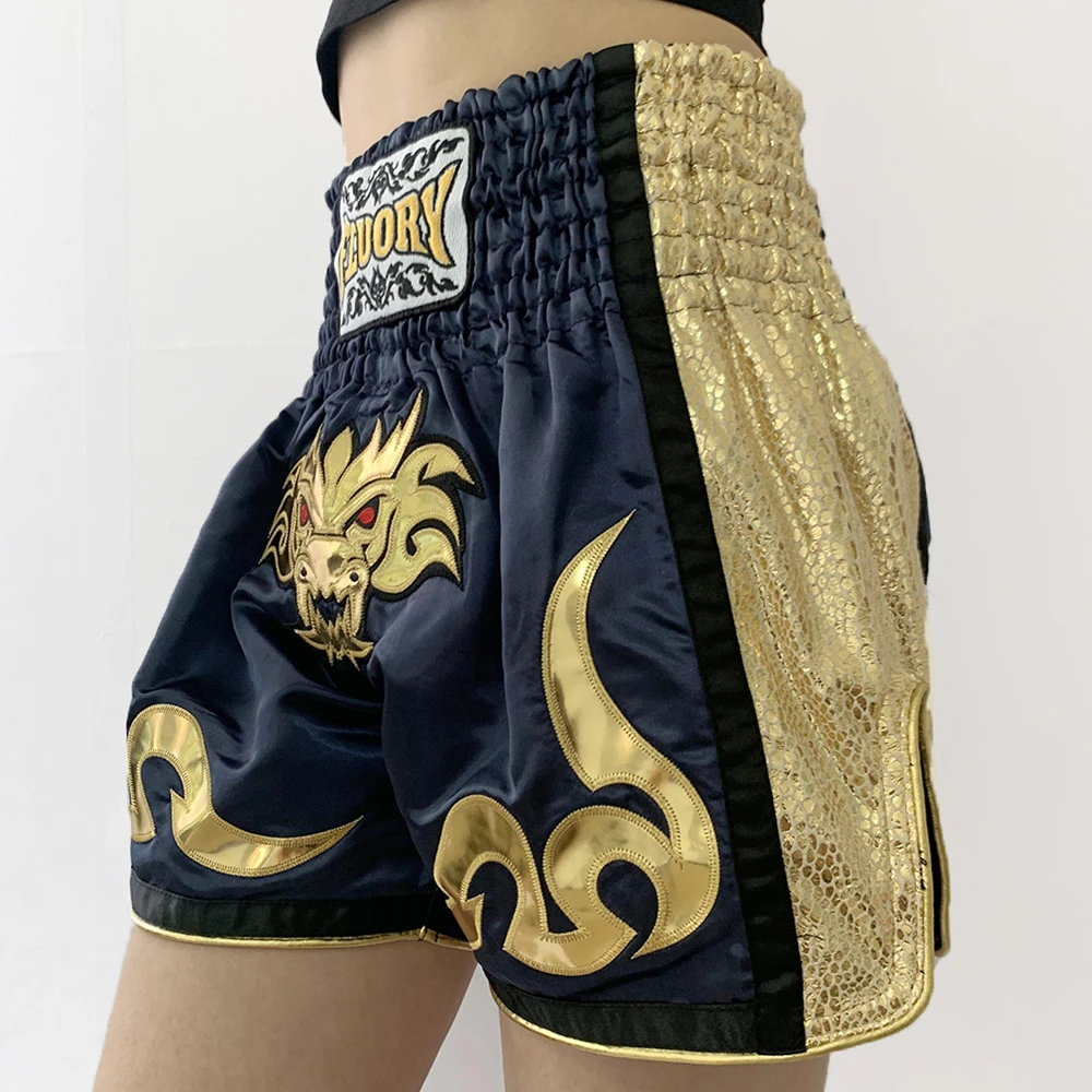 FLUORY MTSF99 MMA Fighting Muay Thai Shorts Boxeo Boxer Training Sports High Quality Kick Boxing Fitness Athletic  Pants For Kid