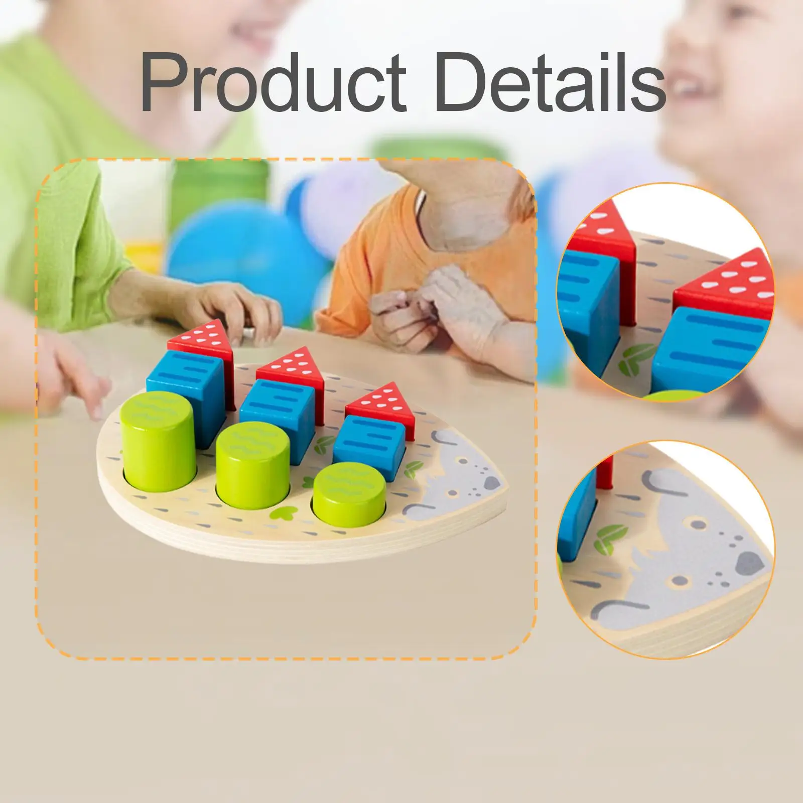 Giocattolo selezionatore di colori e forme in legno per l'apprendimento precoce domestico educativo per ragazze