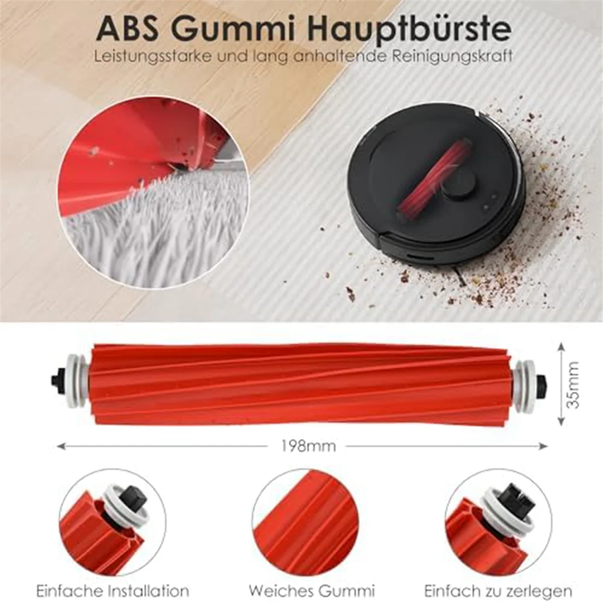 Accessory Set for Roborock Q Revo Robot Vacuum Cleaner, Dust Bags, Main Roller Brush,Side Brushes, Filters, Mop Wipes image 4