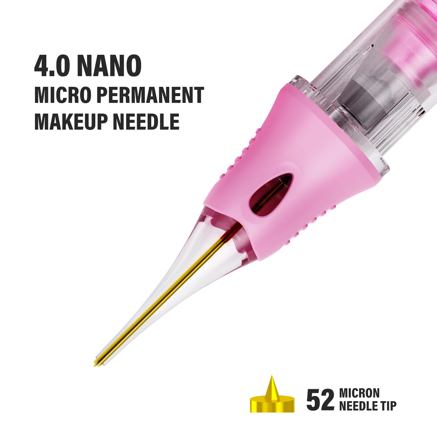 

10PCS PMU Nano 4.0 Eyebrow Tattoo Needle 52nm Universal Cartridge Needle Tattoo Syringe Film Safety Tube Disposable Tattoo Nee