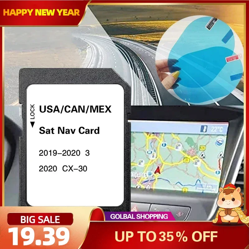 

Navigation SD Card for Mazda 3 CX30 Car 8GB USA CAN MEX Maps Sat Navi GPS 7 or 8-inch Touch Screen Update Software 2022 Version