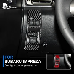 Real Carbon Fiber Sticker For Subaru Impreza 2009 2010 2011 Dim Light Control Cover Trim Car Switch Adjust Interior Stickers