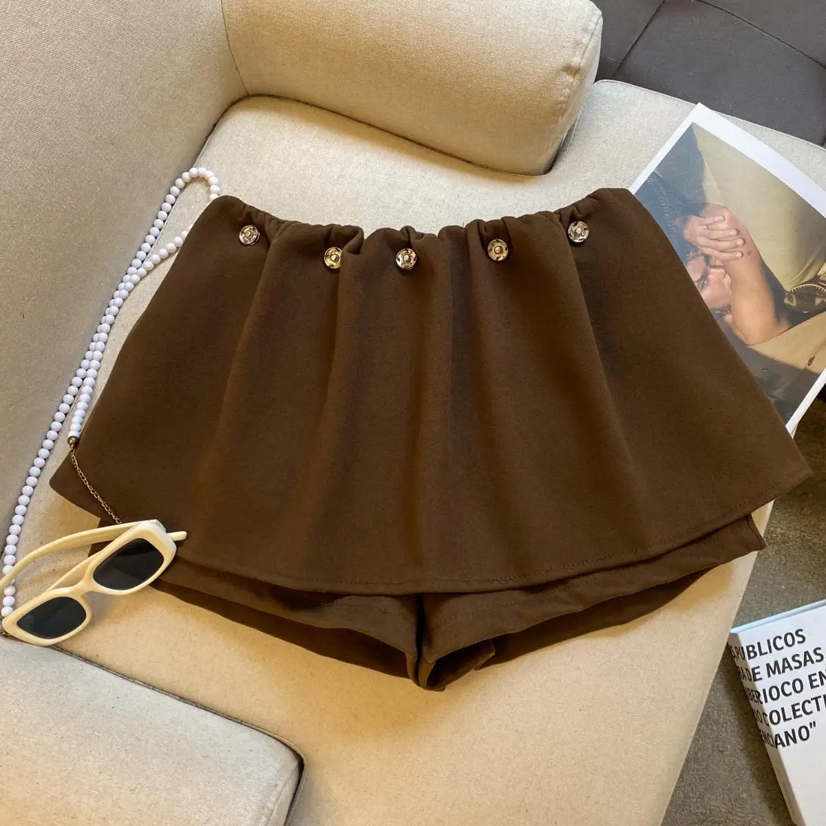 Winter 2026 New Style High Waist Fleece  Skirt Warmth Protection Young Women's Korean Style A-Line Skirt Polyester Fabric