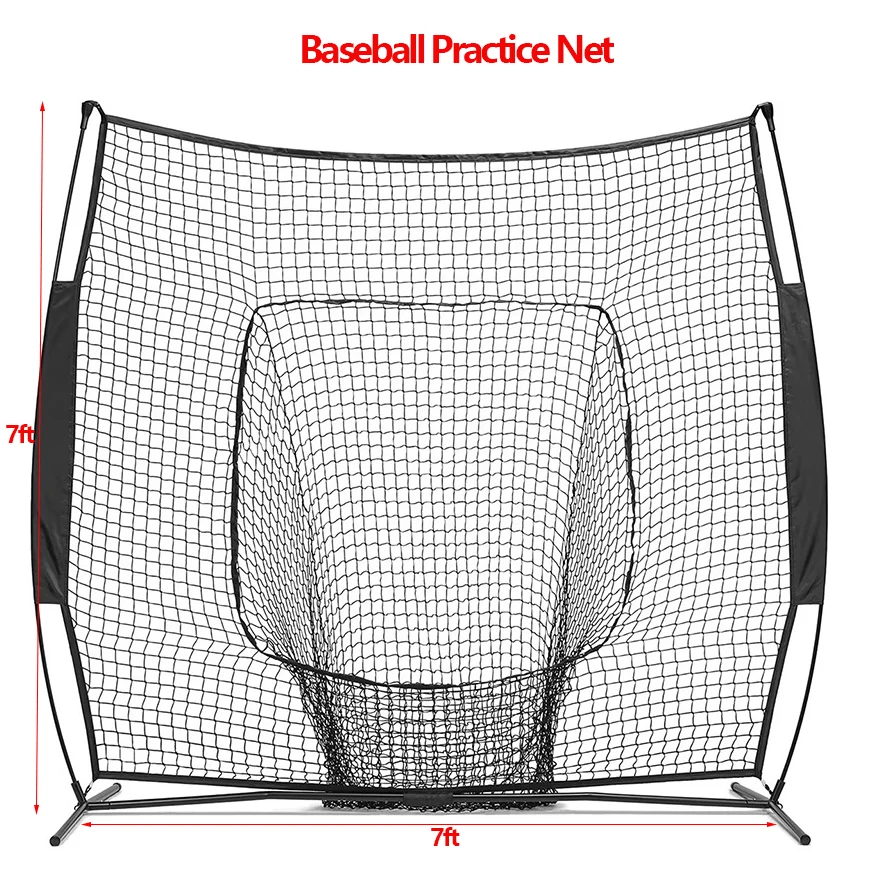 7ft x 7ft Baseball Practice Net for Outdoor Baseball & Softball Batting Rebound Net, Specifically Designed To Block Baseballs