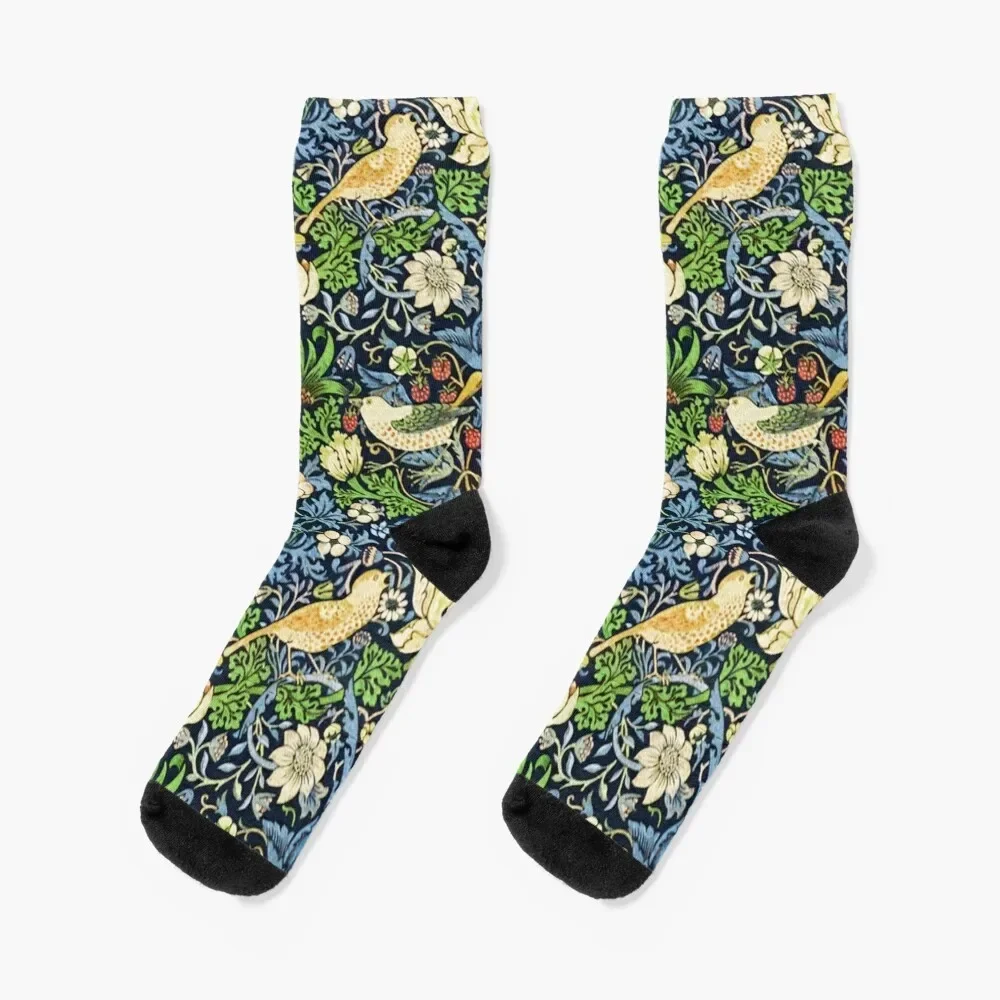 Art Nouveau Bird and Flower Tapestry Socks Crossfit Argentina gym custom sports Woman Socks Men's