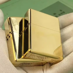 ZORRO 912 912S Heavy Duty Armor Brass/Titanium Windproof Kerosen Lighter; 3/5 Hinged Metal Gasolin Lighter Men's Gift