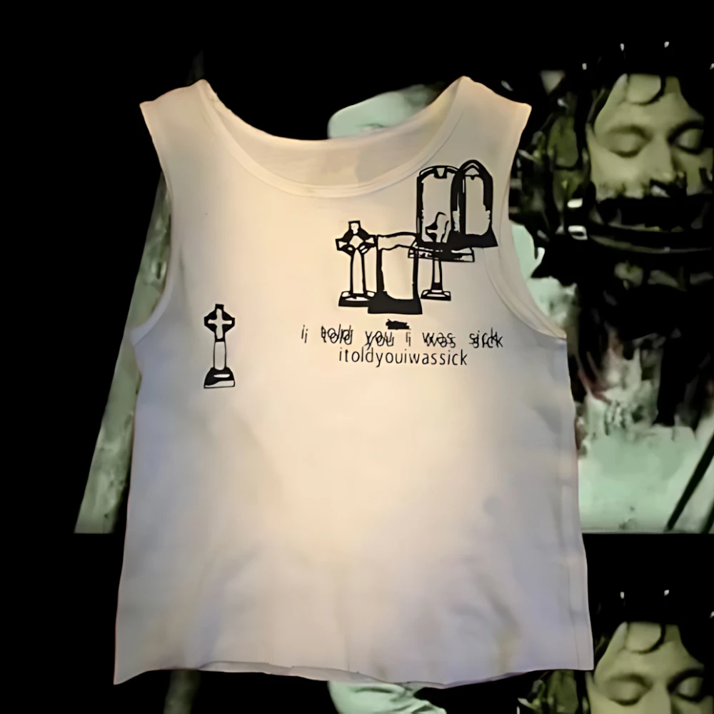 

Y2K Punk T-shirt Retro 2000 Gothic Printed Top Short Women's Clothing Summer Casual Women's Top