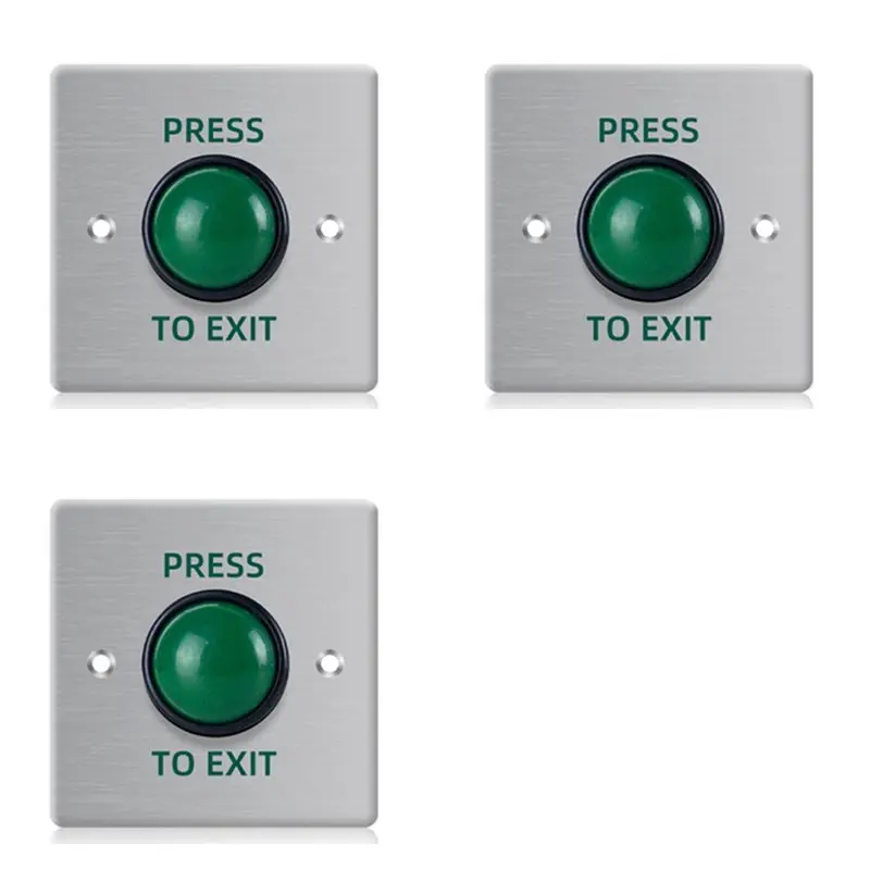 

AS95-3X Door Exit Push Button Release Switch Opener Stainless Steel Panel For Door Access Control System Entry Open