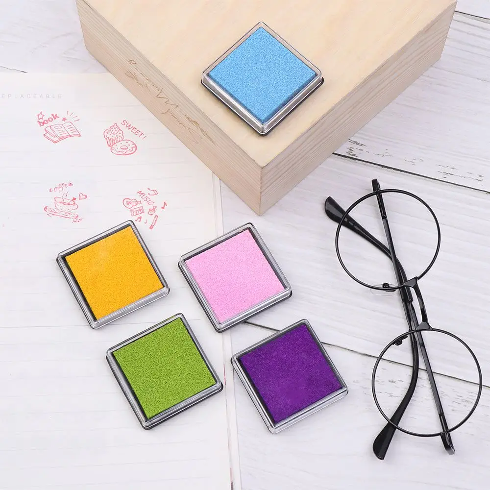 Ink Pad Stamp Pads Fingerprint Inkpad Square Sponge Multi-color Art Decor Scrapbooking Drawing Toys DIY Office & School Supplies