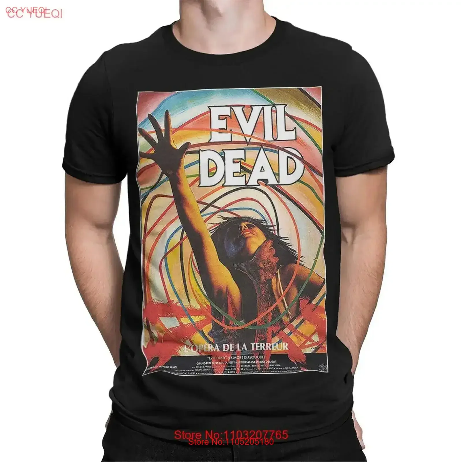 

Evil Dead French Halloween Movie Poster T Shirt Retro Classic Horror HMP vintage Washed Versatile Top For Everyday Wear Soft