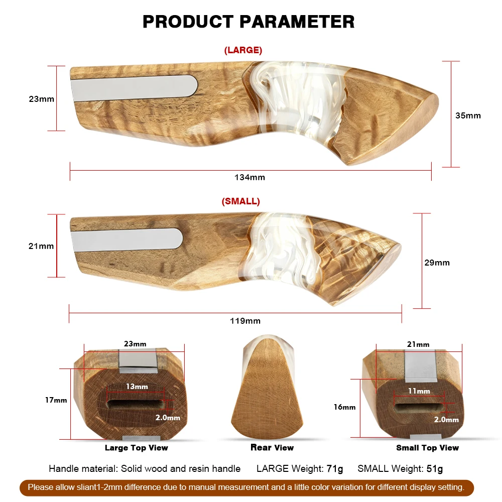 XITUO Kitchen Knives Handle Handmade DIY Customized Replacement Handle Solid Wood&Transparent Resin Handle Material Accessories