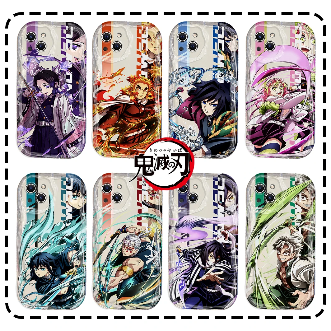 Japanese Anime Demon Slayer 3D Wave Case For Xiaomi Mi 14 12 12T 11 Lite Poco M6 X6 X5 X4 F4 X3 M3 Pro 4G 5G Soft Silicone Cover