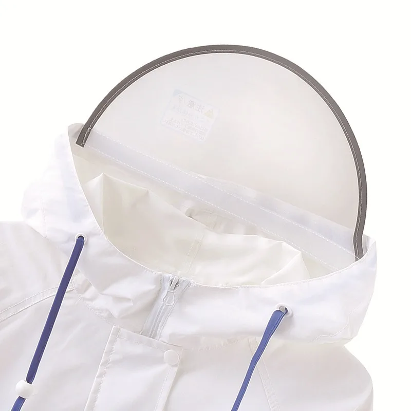 Long trench coat, new outdoor hooded raincoat view 2