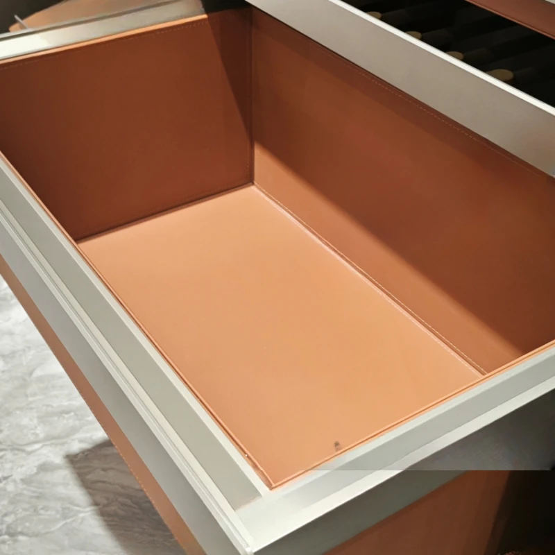 A series wardrobe leather basket fine-tuning leather drawer storage box cloakroom hardware storage leather drawer