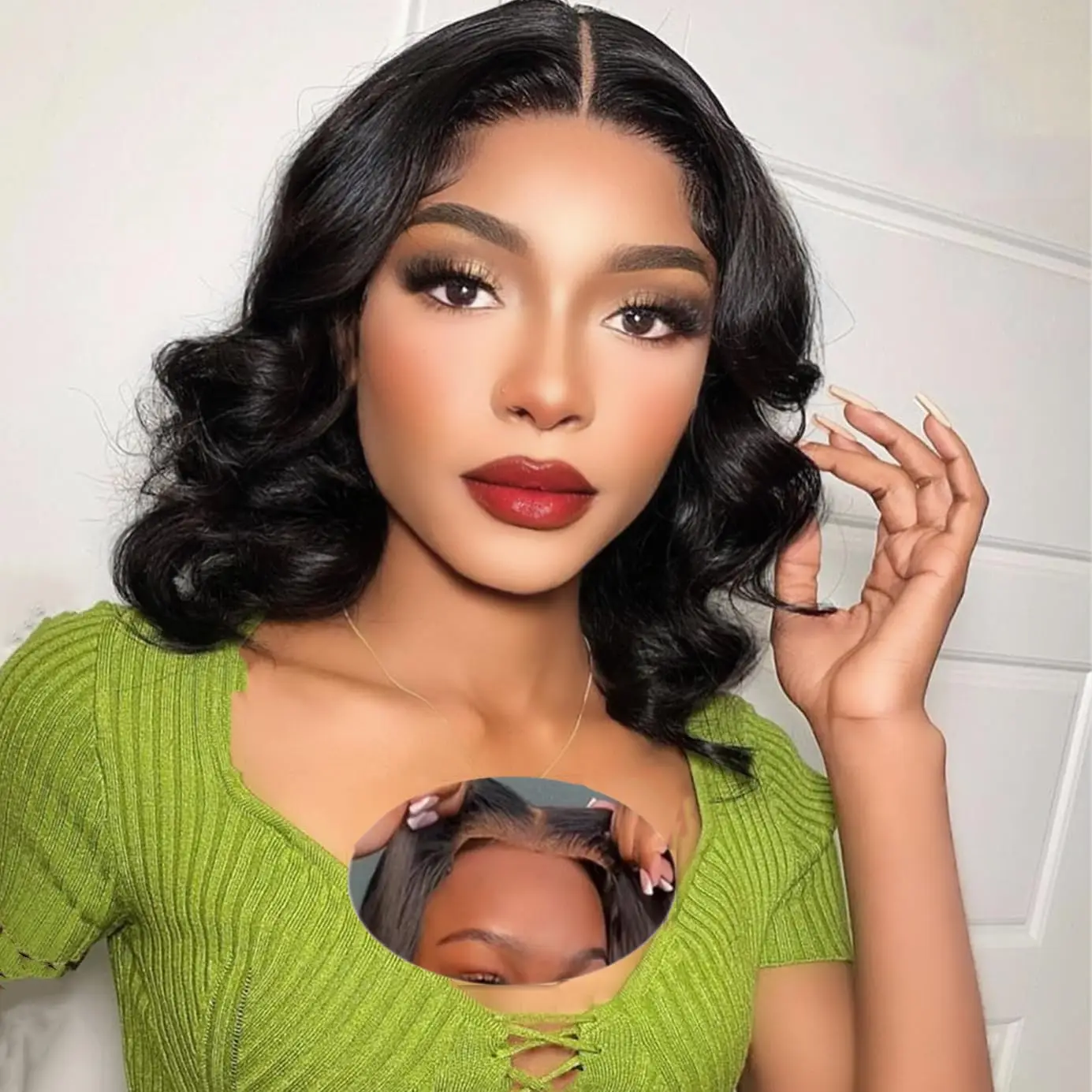 

Glueless Wigs Body Wave Wigs Ready To Go 5x5 Curly Human Hair Wigs HD Lace Front Wig For Women Short Bob Wig Human Hair Wigs